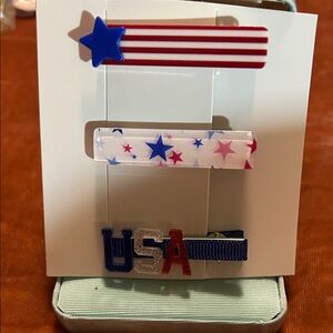 Patriotic Star and USA Hair Clips Set